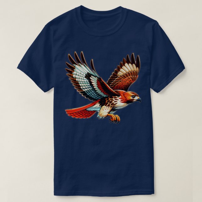Flygande Red Tailk Hawk T Shirt (Design framsida)