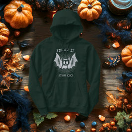 flygande retro vit fladdermus - Retro Halvton Hall Hoodie