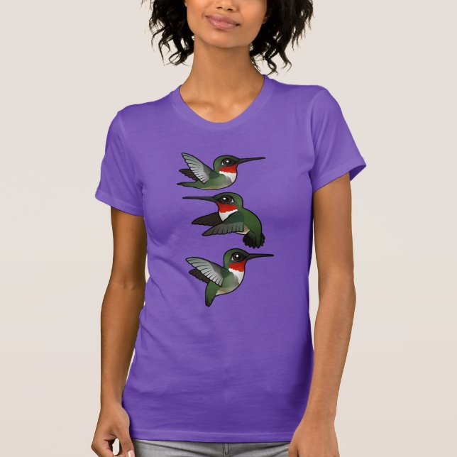 Flygande ruby-troated Hummingbird T-shirt (Framsida)