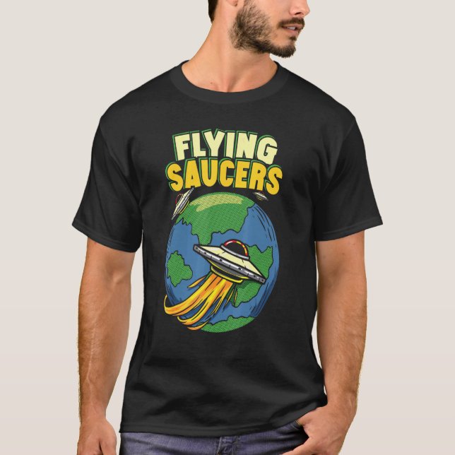 Flygande sågregat Ufo Abduction Extraterrestrial B T Shirt (Framsida)