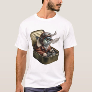 Flygande Sardinträning Funny Flying Fish Tee
