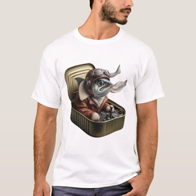 Flygande Sardinträning Funny Flying Fish Tee (Framsida)