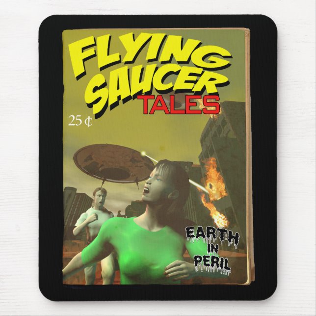Flygande Saucer Tales Fake Pulp Cover Mousepad Musmatta (Framsidan)