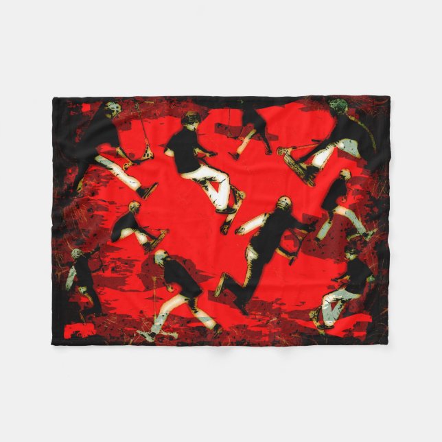 Flygande Scooter Mania - Stunt Scooter Tricks Fleecefilt (Framsidan (Horisontell))