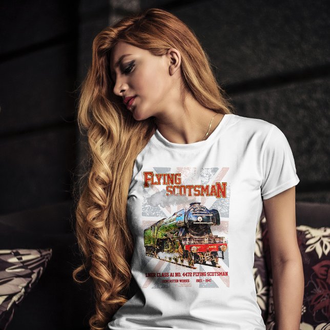 Flygande Scotsman Steam Tåg English Locomotive T Shirt (Skapare uppladdad)