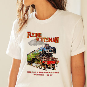 Flygande Scotsman Steam Tåg English Locomotive T Shirt