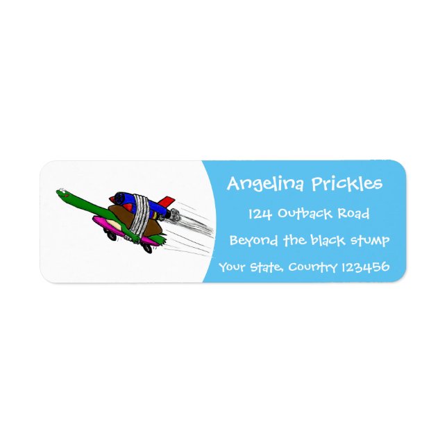 Flygande sköldpadda returadress etikett (Framsidan)