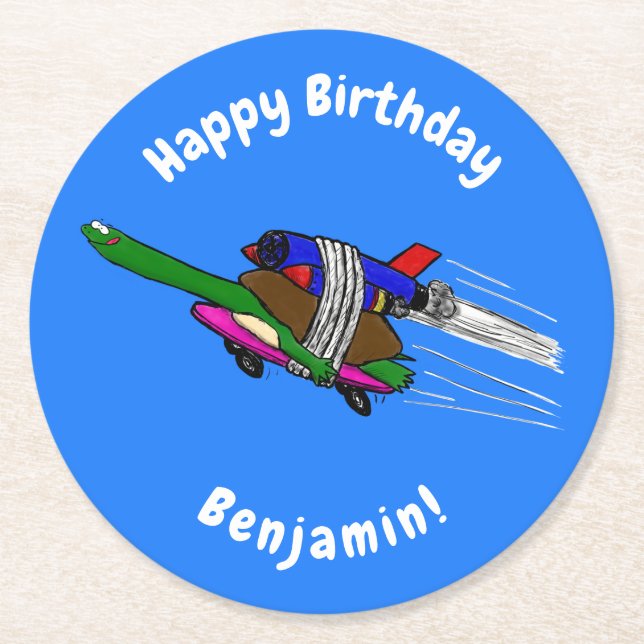 Flygande sköldpadda underlägg papper rund (Framsidan)