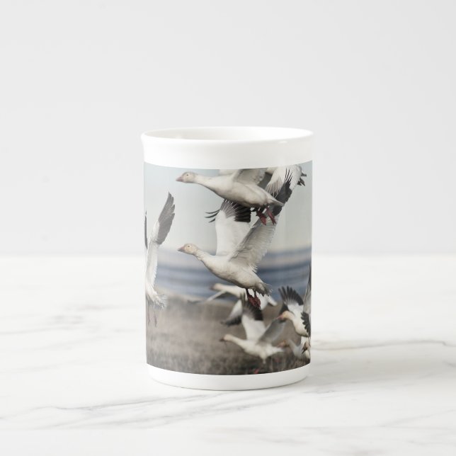 Flygande snögäss benporslin mugg (Framsidan)