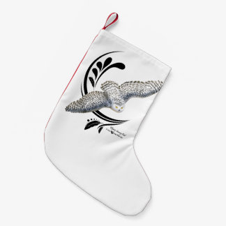Flygande Snowy Uggla Liten Julstrumpa