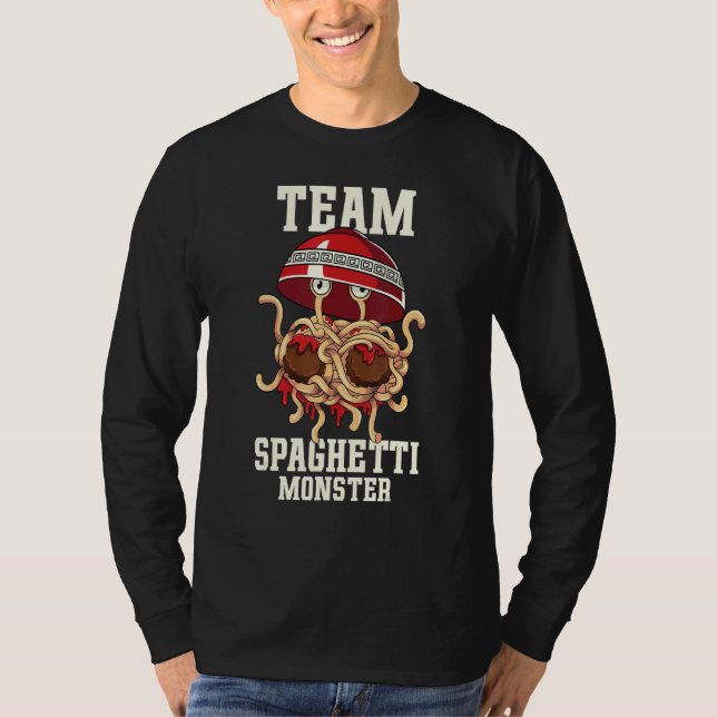Flygande Spaghettimonster FSM Team Spaghetti Monst T Shirt (Framsida)