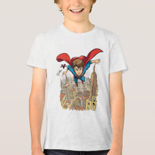 Flygande Superpojken Tecknad T-Shirt – Dynamisk Se
