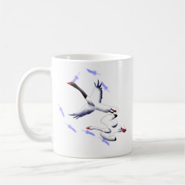 Flygande svanar Fantasy Fågelkonst 11 oz vit mugg