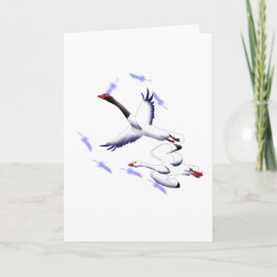 Flygande svanars minimalistiska fantasi Birt Art B Kort