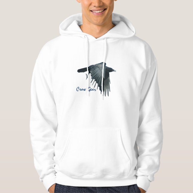 Flygande svart Kråka Gear Wildlife Art Hoodie 2 (Framsida)