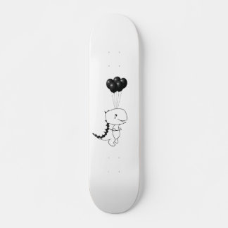 Flygande T-rex med svarta ballonger Mini Skateboard Bräda 18,5 Cm
