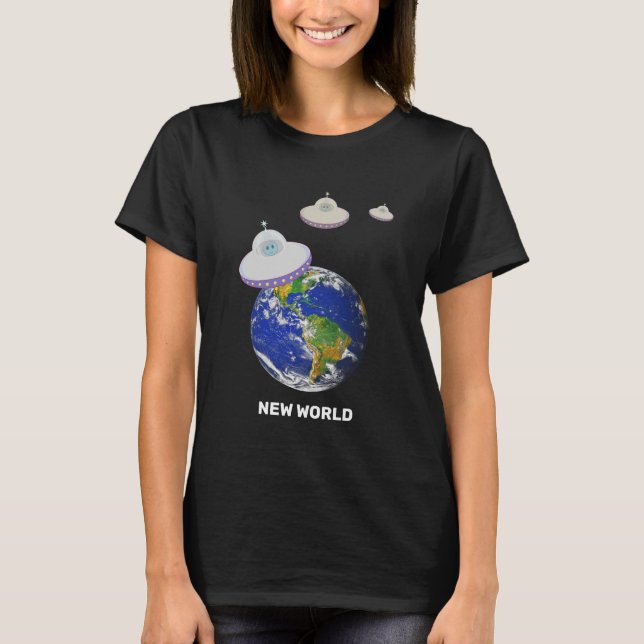 Flygande tefat runt hela världen T-Shirt (Framsida)