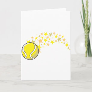 Flygande tennis Boll med stjärnor Kort