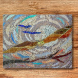 Flygande Uggla Mosaic Pussel<br><div class="desc">Det här prydnadspusslet är en utskrift av ett uggla som flyger med måne bakom honom. Jag gjorde originalkonstruktionen i mosaik med hjälp av fragment av lättfärgat glas, spegel och mycket färgad pärlor. Jag hoppas att du tycker om det här pusslet! Original Mosaic Design © Michele Davies</div>
