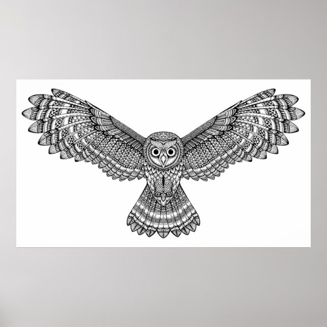 Flygande Uggla Zendoodle 2 Poster (Framsidan)