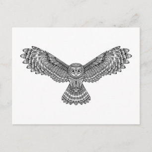 Flygande Uggla Zendoodle Vykort