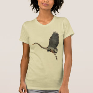 Flygande Underbar Blue Heron Wildlife Shirt Tee