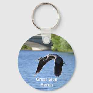 Flygande Underbara Blå Heron Nyckel-kedjor Nyckelring