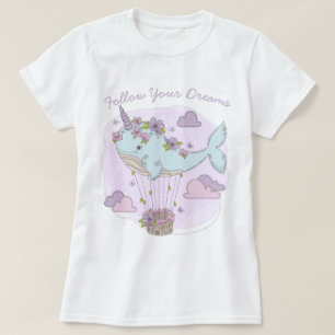 Flygande Unicorn Whale T Shirt