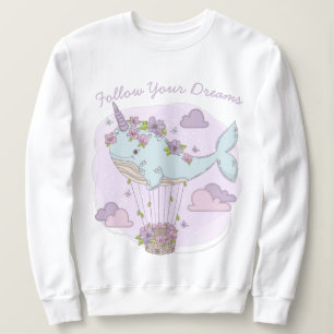 Flygande Unicorn Whale T Shirt