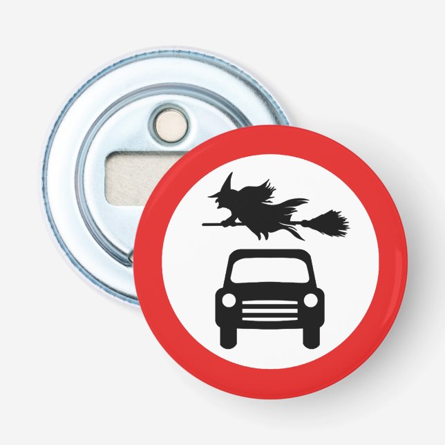 Flygande vägskylt för Witch Flasköppnare (Framsidan)