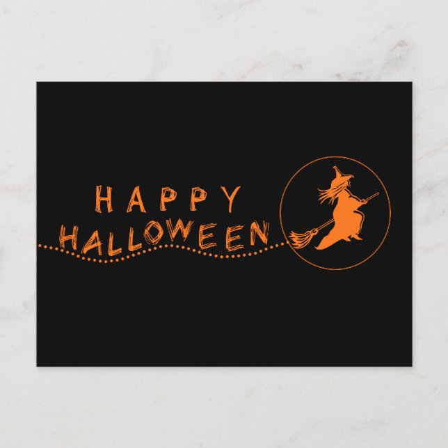 Flygande vykort för halloween, svart/Orange (Framsida)