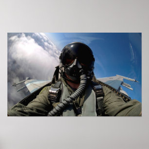 Flygande Vyn F-16C Fighting Falcon Cockpit Poster
