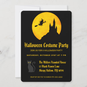 Flygande Witch Halloween fest Inbjudningar