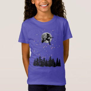 Flygande Witch Ove-skog på en fullmånnatt T Shirt