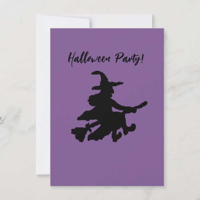 Flygande Witch på Lila Inbjudningar (Framsida)