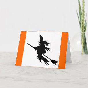 Flygande Witch Shadow Vintage Halloween Classic Kort