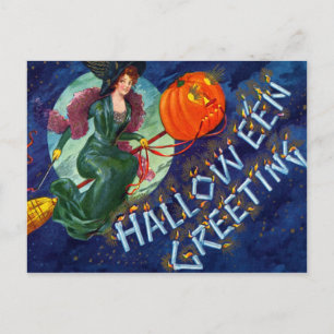 Flygande Witches Halloween-vykort Vykort