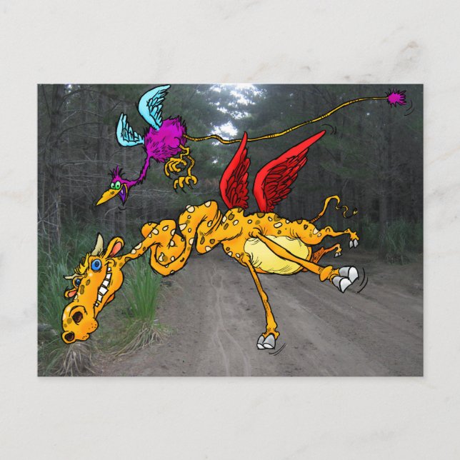 Flygande zoo. vykort (Framsida)