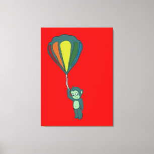 Flygapa: luftballong canvastryck