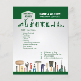 Flygare för handyman- och hemunderhåll flygblad