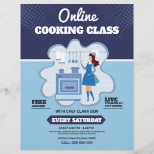 Flygare för online-kokning reklamblad