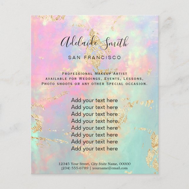 flygare för opalfotodesign flygblad (Framsidan)