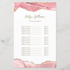 Flygare för pris lista över  agenter för rosa flygblad