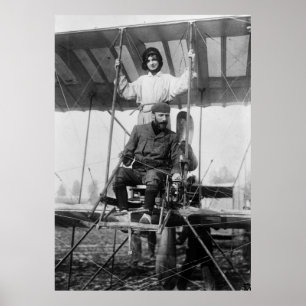 Flygare Henri Farman och fru, tidiga 1900s Poster