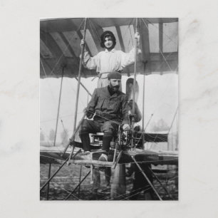 Flygare Henri Farman och hustru, tidigt 1900-tal Vykort