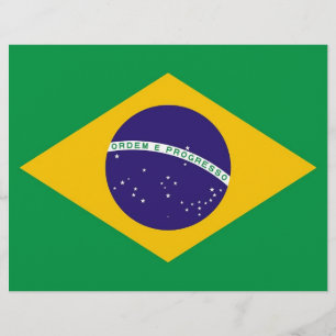 Flygare med Brasiliens flagga Reklamblad