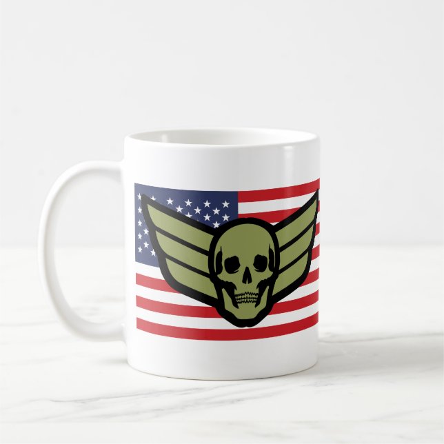 Flygarmärket Amerikanska flaggan Kaffemugg (Vänster)