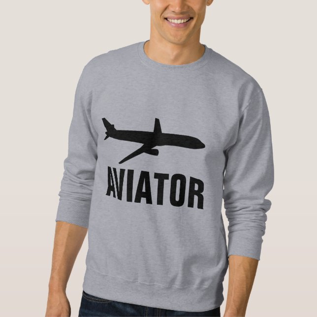 Flygarpilot T-Shirts Lång Ärmad Tröja (Framsida)