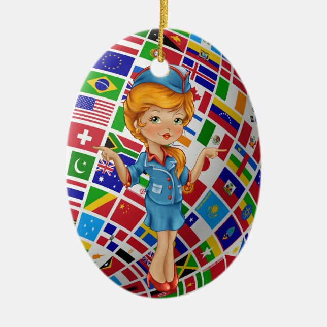 Flygassistent - SRF Julgransprydnad Keramik (Framsidan)