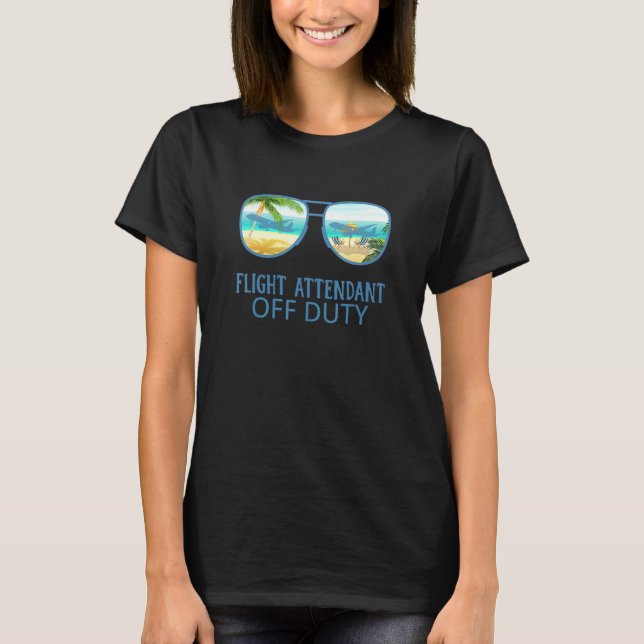 Flygassistent vid Duty Sunglasses Beach Hej S T Shirt (Framsida)